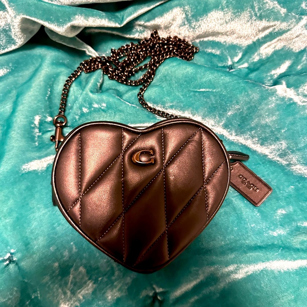 Quilted coach heart bag